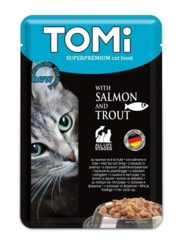 Tomi Kedi Somon & Alabalık Pouch Mama 100Gr