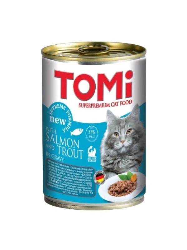 Tomi Kedi Somonlu Alabalıklı Yaş Mama 400G