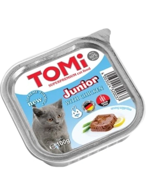Tomi Yavru Kedi Kümes Hayvanlı Alüminyum Yaş Mama 100Gr (Pate)