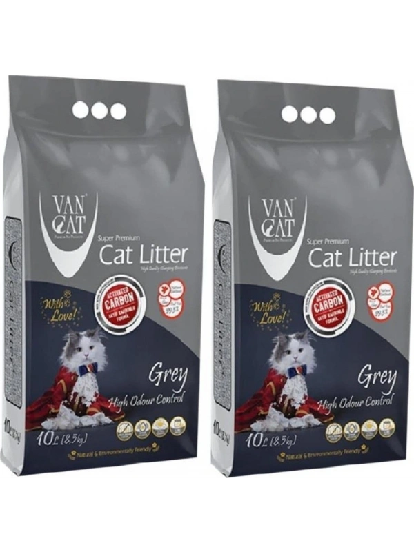 Vancat Aktif Karbonlu 10 lt 2li İnce Taneli Bentonit Kedi Kumu