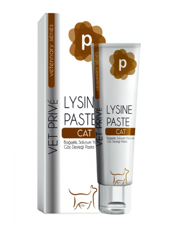 Vet Prive Lysine Paste / Kediler Için Bağışıklık, Solunum Yolu Ve Göz Desteği Pasta