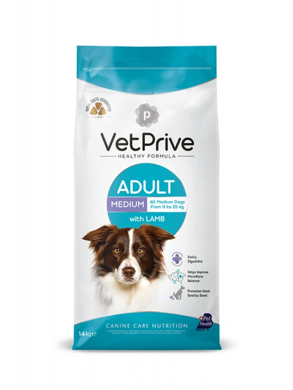 Vet Prive Orta ve İri Irk Yetişkin Köpek Maması Kuzu Etli 14 Kg