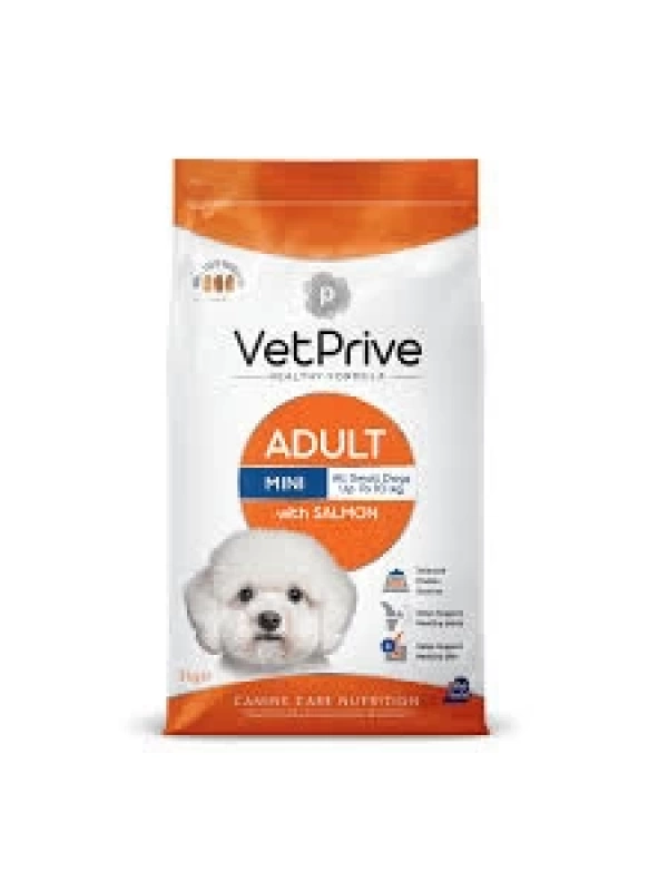 VetPrive Mini Adult Somonlu Mini Irk Yetişkin Köpek Maması 3 Kg