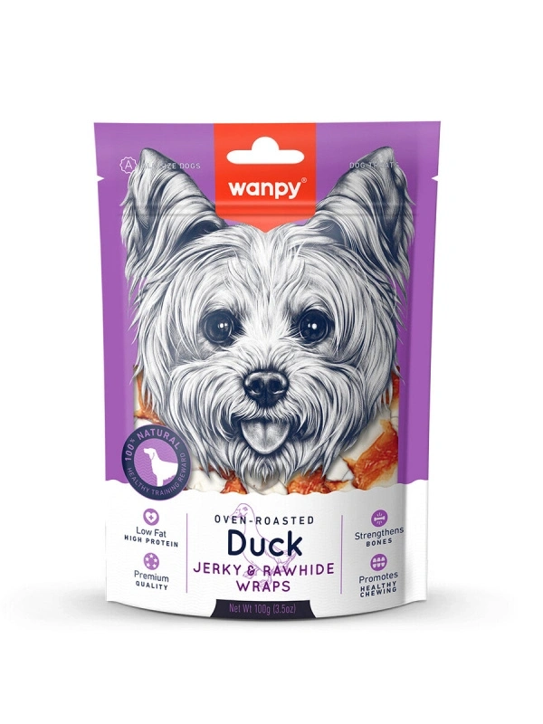 Wanpy Deri Üzerine Sarılı Ördek Etli Köpek Ödül Maması 100Gr