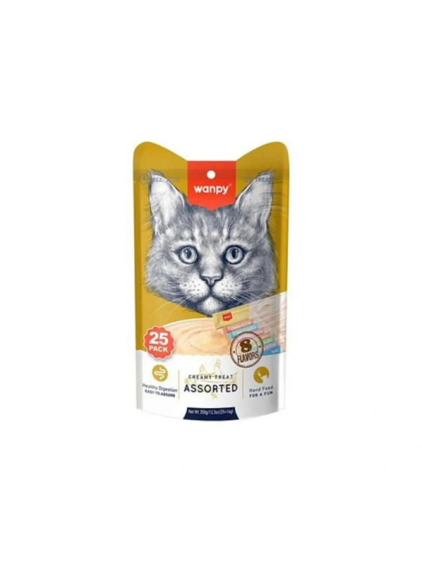 Wanpy Karışık 8 Lezzetli Krema Kedi Ödülü 25-14 Gr