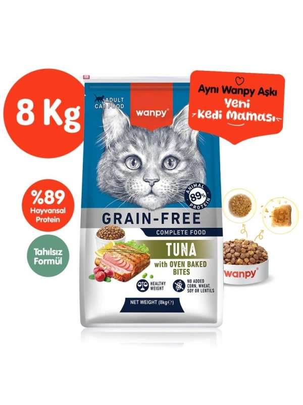 Wanpy Tahılsız Ton Balıklı Yetişkin Kedi Maması 8 Kg