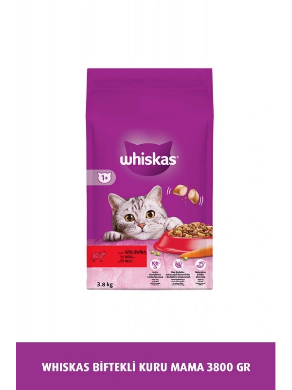 Whiskas Sığır Etli Yetişkin Kedi Kuru Maması 3,8 Kg