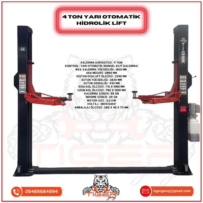 4 TON YARI OTOMATİK HİDROLİK LİFT