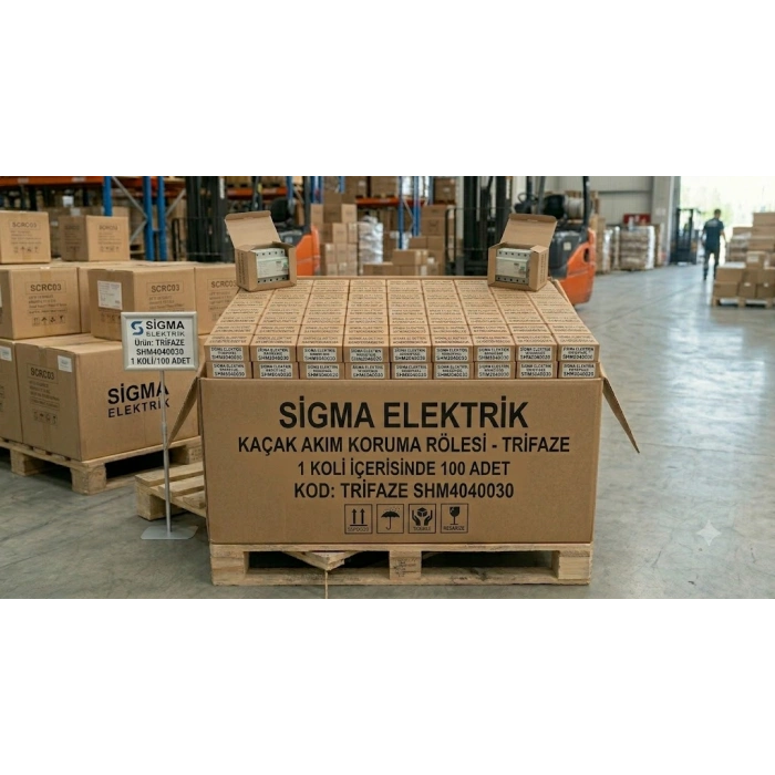 SİGMA ELEKTRİK 1 KOLİ 50 ADET TRİFAZE SHM4040030 4P 40A 30mA KAÇAK AKIM RÖLESİ