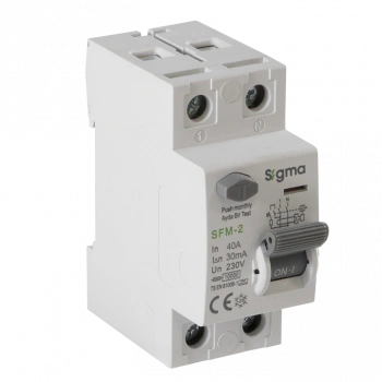 SFM 2P 40A 30mA 10kA (MONOFAZE) KACAK AKIM KORUMA ŞALTERİ A TİPİ