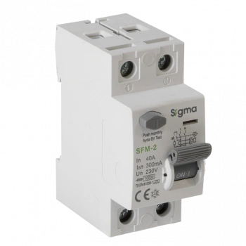 SFM 2P 40A 300mA 10kA (MONOFAZE) KACAK AKIM KOR.ŞALTERİ A TİPİ