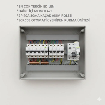 Sigma 2P*40 30mA 6kA Monofaze Kaçak Akım Rölesi + SCRC03 Otomatik Yeniden Kapama Ünitesi