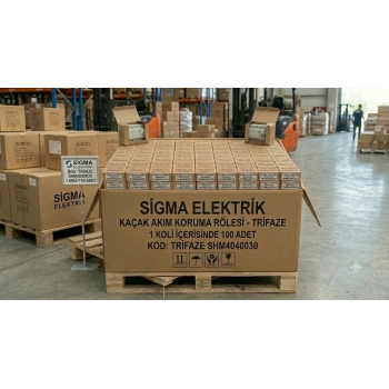 SİGMA ELEKTRİK 1 KOLİ 50 ADET TRİFAZE SHM4040030 4P 40A 30mA KAÇAK AKIM RÖLESİ