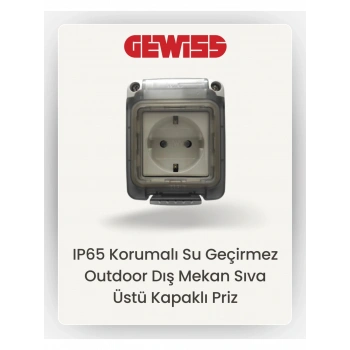 GEWISS IP 65 SIVA ÜSTÜ PRİZ