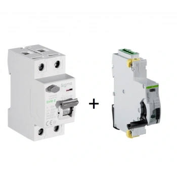 Sigma 2P*63 300mA 6kA Monofaze Kaçak Akım Rölesi + SCRC03 Otomatik Yeniden Kapama Ünitesi