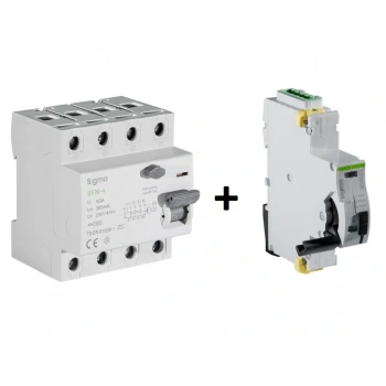 Sigma 4P*63 300mA 10kA A Tipi Trifaze Kaçak Akım Rölesi + SCRC03 Otomatik Yeniden Kapama Ünitesi