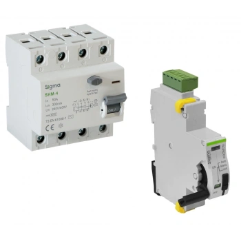 Sigma 4P*50 300mA 6kA Trifaze Kaçak Akım Rölesi + SCRC03 Otomatik Yeniden Kapama Ünitesi