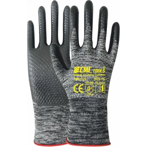 CMC ELDİVEN DESENLİ NİTRİL 1/2 SİYAH GRİ CMC1729*12x