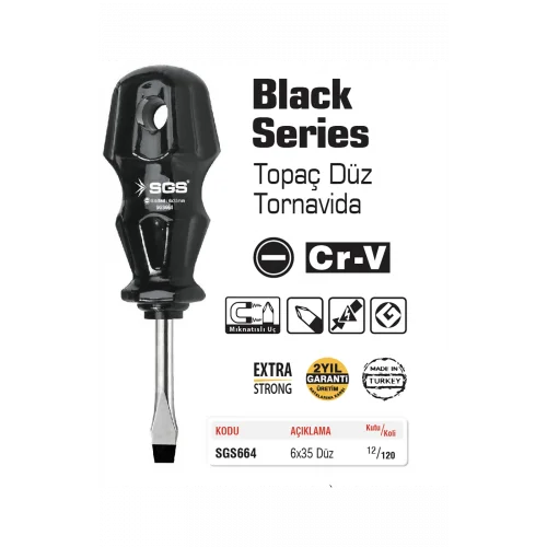 SGS TOPAÇ TORNAVİDA 6*35 (DÜZ) (BLACK SERİES  SGS664*12X