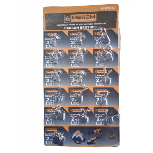 MEŞEM MATKAP SPİRAL HİLTİ EL ALETLERİ KÖMÜR SETİ 16 PARÇA 960