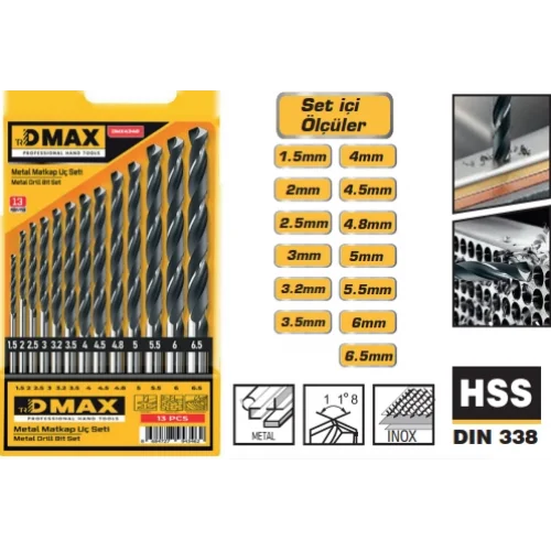 Dmax Hss Matkap Uç Seti 13 Parça DMX4346