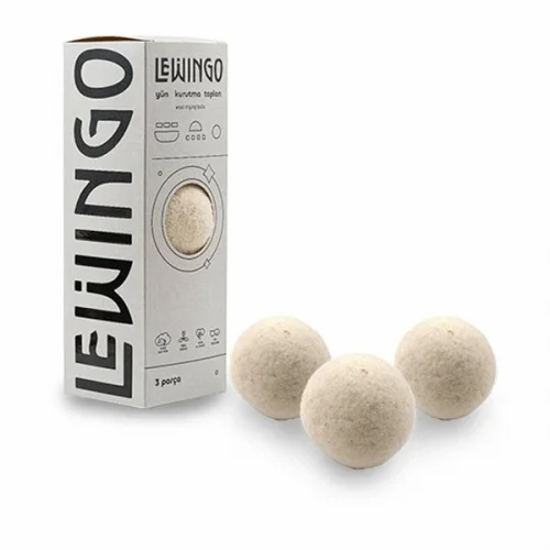 LEWİNGO ( 3PCS ) ( YÜN ) ÇAMAŞIR KURUTMA MAKİNESİ TOPU ( XL - 50GR )*18=K