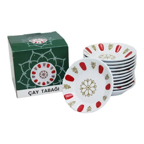 ASLAN-142K ( LÜX ) ( KIRMIZI BEYAZ ) ( MELAMİN ) ÇAY TABAK*12X24