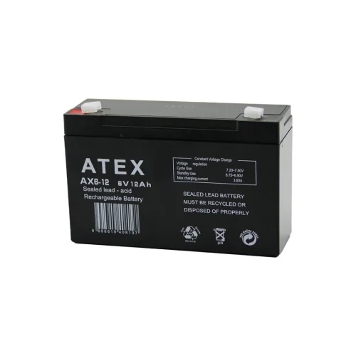 ATEX AX6-12 ( İNCE ) AKÜ ( 6V-12AH ) AMPER*10
