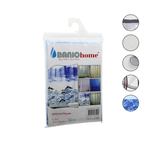 BANIO LÜX POLYESTER ( ÇİFT KANAT ) SU İTİCİ BANYO PERDESİ 90X200CM*35