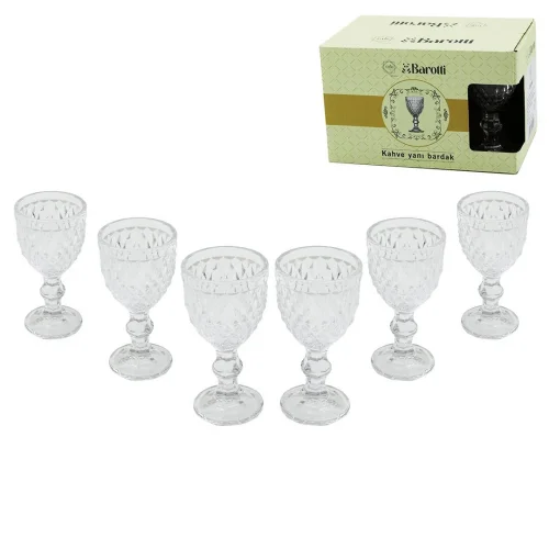 BAROTTİ DMR-9140 ( 6PCS ) KAHVE YANI ( CAM ) BARDAK*24=K