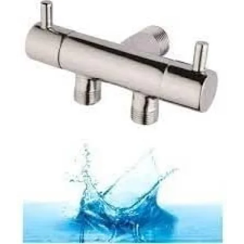 Çift Çıkışlı Musluk 1/2-1/2 Çıkışlı Aç Kapa (Duş Spirali Hortumu Uyumlu)