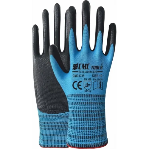 CMC DÜZ PREMİUM ELDİVEN 1/2 MAVİ-SİYAH CMC1735