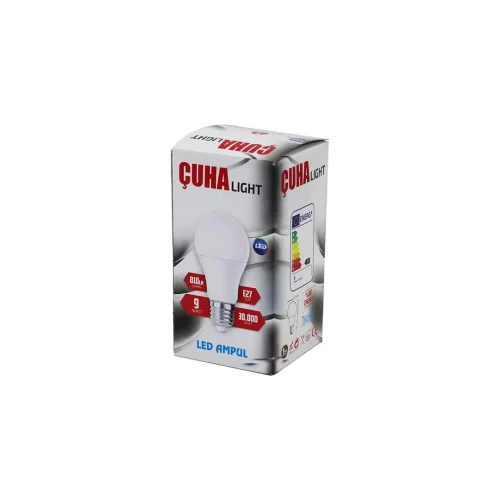 ÇUHA LIGHT ( 9W ) ( BEYAZ ) LED AMPUL ( E27 ) ( 810LÜMEN ) ( 30.000 SAAT ÖMÜR )*200                      Q8