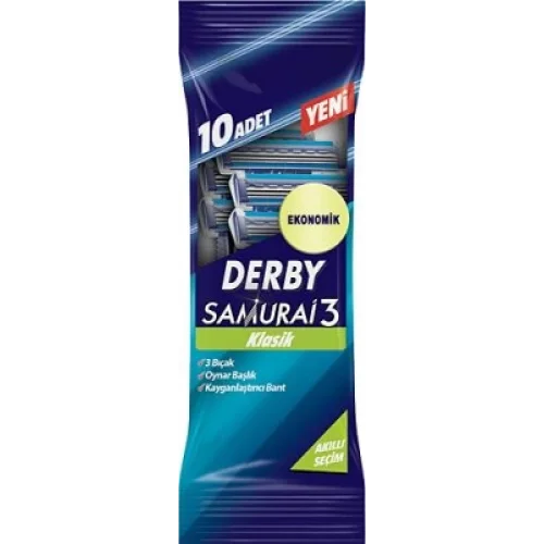 DERBY SAMURAİ 3 BIÇAK KLASİK 10PCS POŞETLİ*10X8