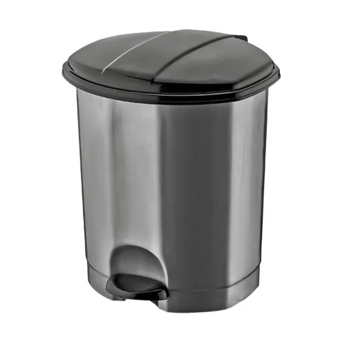 DÜNYA-01014-400&410 ( SİYAH & GRİ ) ( 30LT ) ( PEDALLI ) ÇÖP KOVASI PLASTİK ( 358X350X470MM )*4=K
