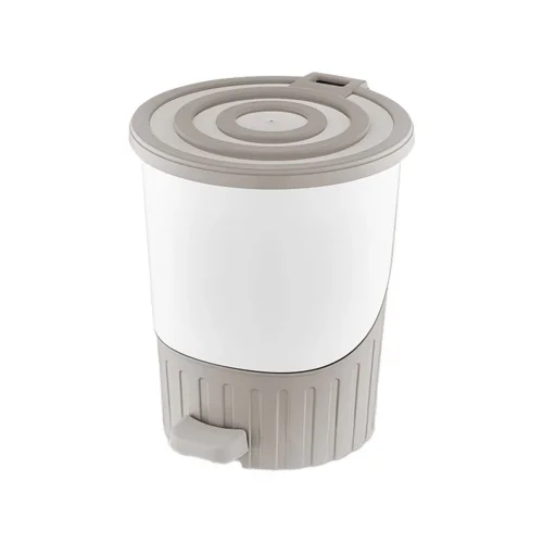 DÜNYA-01071-407 ( KUM BEJİ ) PASTEL ( LÜX ) ( 26LT ) ( PEDALLI ) ÇÖP KOVASI PLASTİK ( 380X343X398MM )*4=K