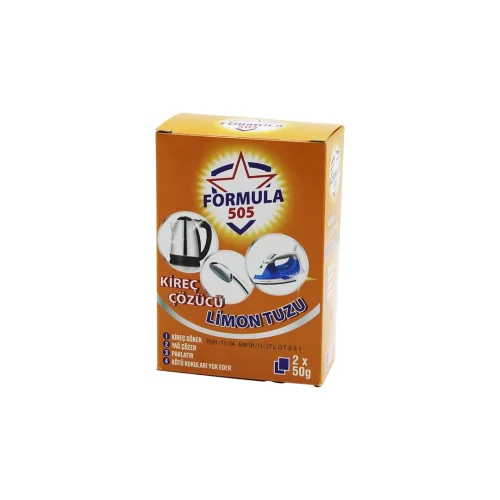 FORMULA 505 ( KİREÇ ÇÖZÜCÜ ) ( LİMON TUZU ) ( 2 X 50GR ) ( YAĞ ÇÖZER & PARLATIR & KÖTÜ KOKULARI YOK EDER )*24=K