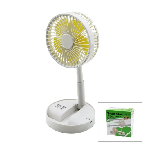 GOLD SİLVER GS-275 MASA ÜSTÜ VANTİLATÖR (USB ŞARJLI) (KATLANIR FAN=13.6CM & UZAYAN AYAK=11-16CM) (180°) (TELEFONLUKLU)*60