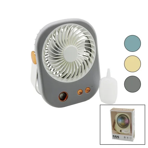 HASUBA HS-284 BJJ-566 (SU SPREYLİ) (USB MİNİ FAN) (15.5X12CM) MASA ÜSTÜ (USB ŞARJLI) (2İN1 KULP=TAŞIMA & DURUŞ) (3 KADEME HIZ) MİNİ VANTİLATÖR*120