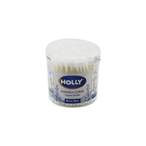 HOLLY ( ORTA BOY ) KULAK ÇÖPÜ ( PAMUKLU ÇUBUK ) ( YUVARLAK KUTU )*6X24
