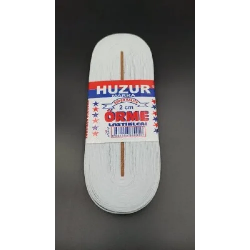 HUZUR ( BEYAZ & 2CM ) PAÇA LASTİK YASSI GENİŞ 10MT*50