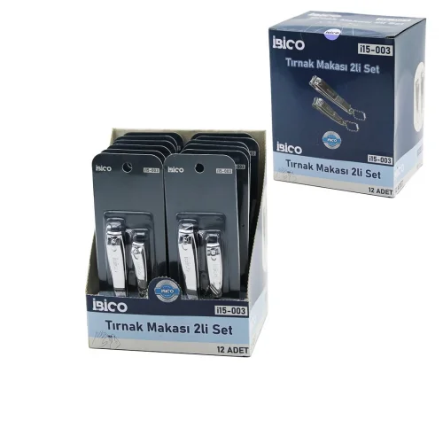 İBİCO İ15-003 ( 2PCS ) ( GRİ ) TIRNAK MAKASI SETİ*12X30