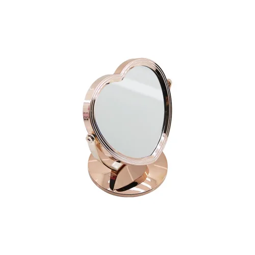 İBİCO İ15-023 -940-1 (LUX) (KALP MODEL) (7= ÇAP:17.5CM) MAKYAJ AYNASI (ÇİFT TARAFLI) (BRONZ & GÜMÜŞ PLS.ÇERÇEVE) (SABİT AYAK)*48