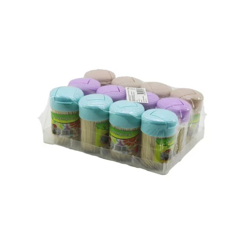 İBİCO İ15-062 TOOTTHPİCK ( TUZLUK MODEL KUTULU ) ( ORTA ) KÜRDAN ( ŞEFFAF MİKA KRİSTAL PLS.ŞİŞE & RENKLİ PLASTİK KAPAK )*12X20