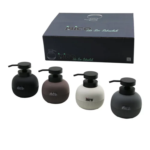 İBİCO İ21-051 ( OVAL & DİK ÇİZGİLİ ) ( RENKLİ PLASTİK ) SIVI SABUNLUK ( 500ML )*12X4