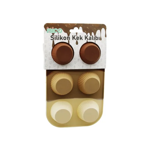 İBİCO İ22-002 ( KLASİK ÇİZGİLİ ŞEKİL) ( 6LI & MİNİ ) (SİLİKON) MUFFİN KEK KALIP ( ASKILIKLI KARTELA )*10X12