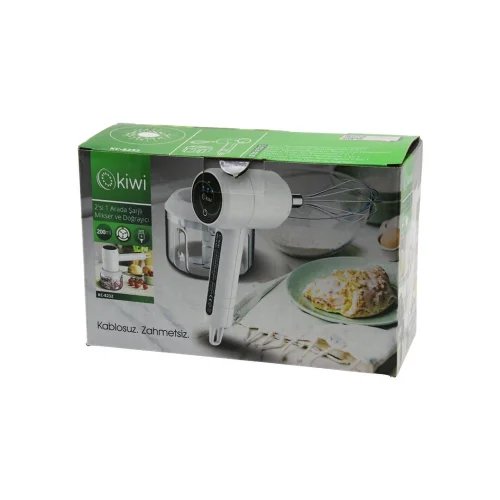 KİWİ KC-8232 ( 2İN1 ) (USB ŞARJLI) MİKSER & DOĞRAYICI (20W) (200ML) (3-KADEME HIZ=IŞIKLI GÖSTERGE) (DC 5V / 1A) (Lİ-İON PİL:1500mAh)*12
