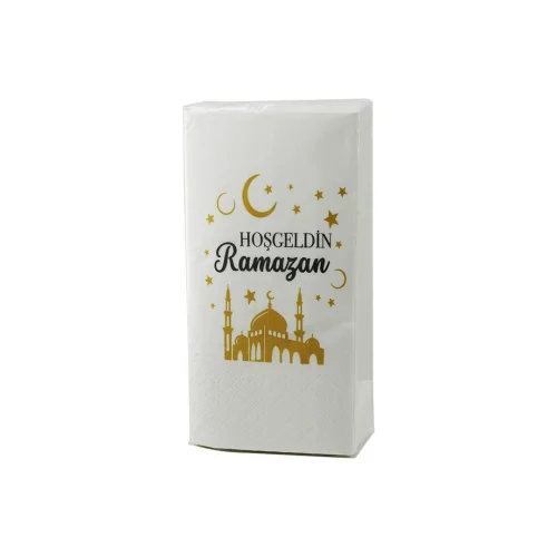 KRD-7942-6 ( CAMİ AY YILDIZ ) ( 25PCS ) SUNUM PEÇETE ( HOŞGELDİN RAMAZAN )*96=K