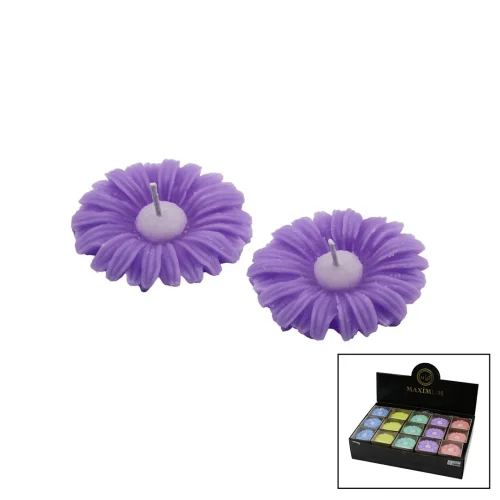 MAXİMUM MAX-2352 ( 2PCS ) ( PAPATYA MODELİ ) ( RENKLİ & KOKULU ) MUM*50X1