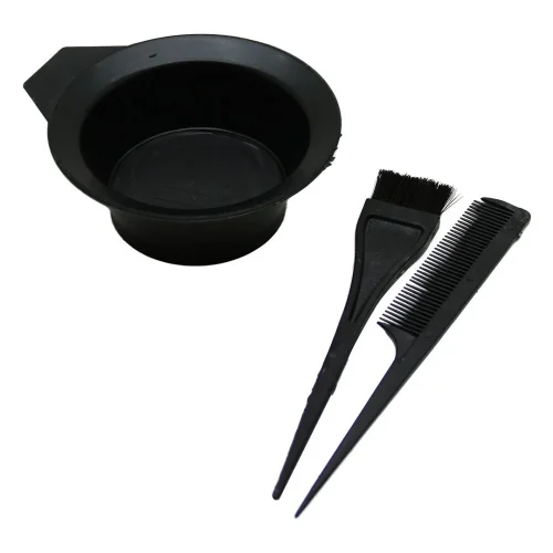 MERRYS SOLİNGEN İP-123 ( 3PCS ) SAÇ BOYAMA SETİ ( TARAK & FIRÇA & KASE ) ( SİYAH PLASTİK )*120